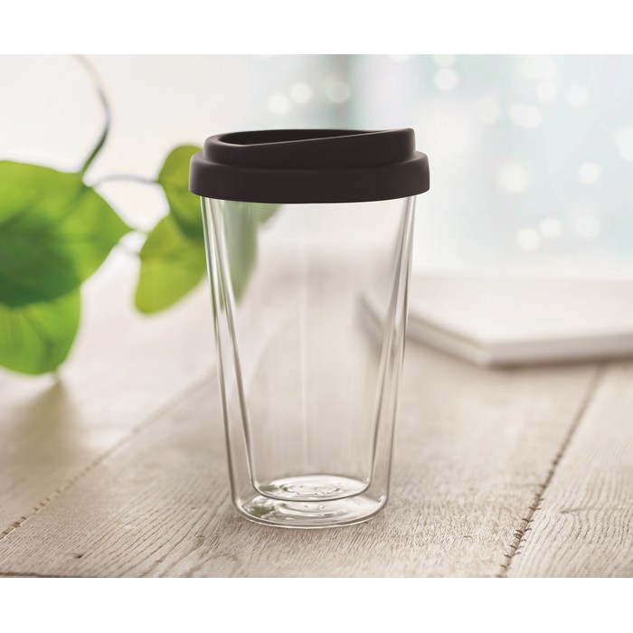 Bielo Tumbler hőálló üveg pohár, 350 ml, fekete