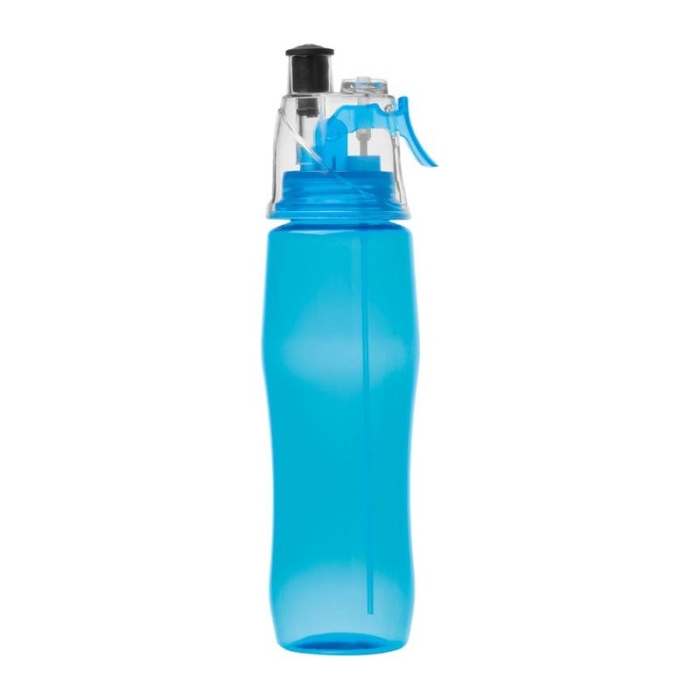 Reklámajándék: reklám ivópalack és hűsítőspray sportoláshoz, 700 ml, kék