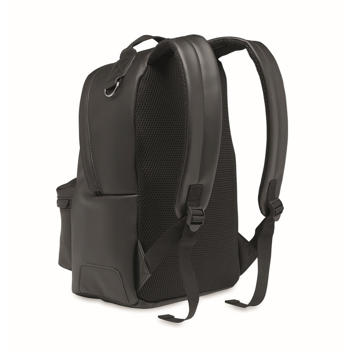 Bai Backpack 15 colos PU laptop hátizsák, fekete