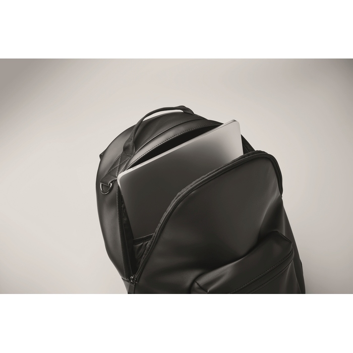 Bai Backpack 15 colos PU laptop hátizsák, fekete