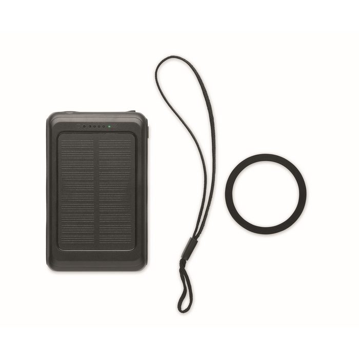 Solpow 5000 mAh napelemes powerbank, fekete