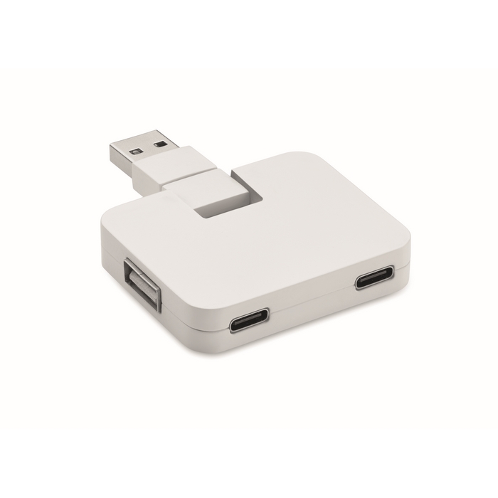 Square-C 4 portos USB hub, fehér