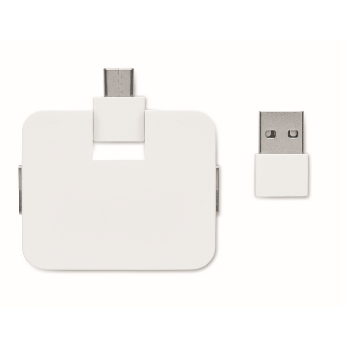 Square-C 4 portos USB hub, fehér