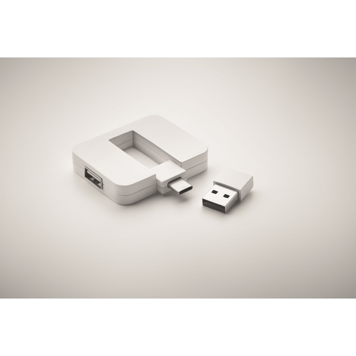 Square-C 4 portos USB hub, fehér