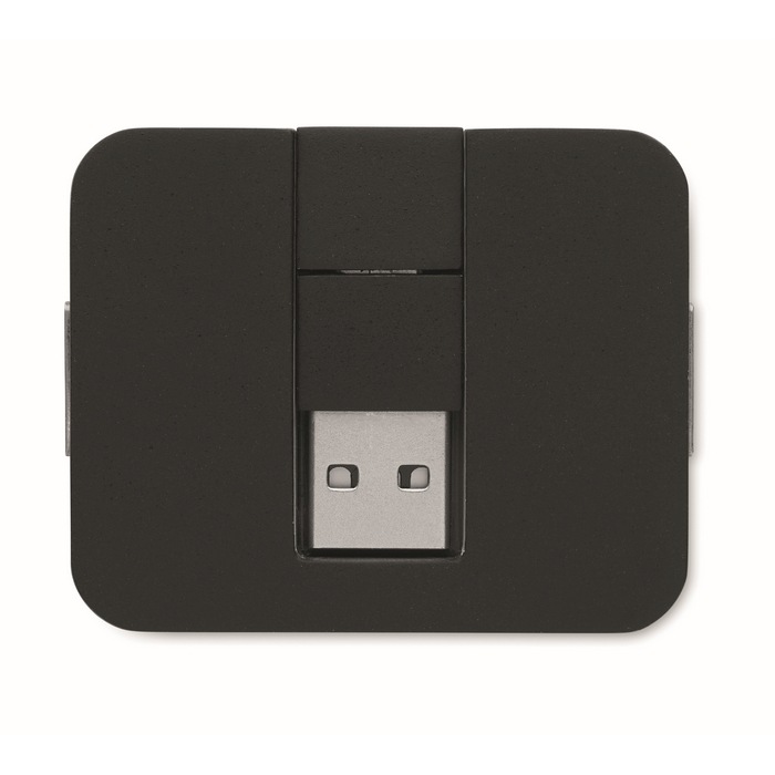 Square-C 4 portos USB hub, fekete