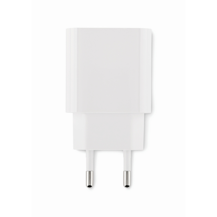 Plugme 20W 2 pólusú EU USB töltő, fehér